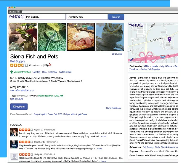 Complete business listings